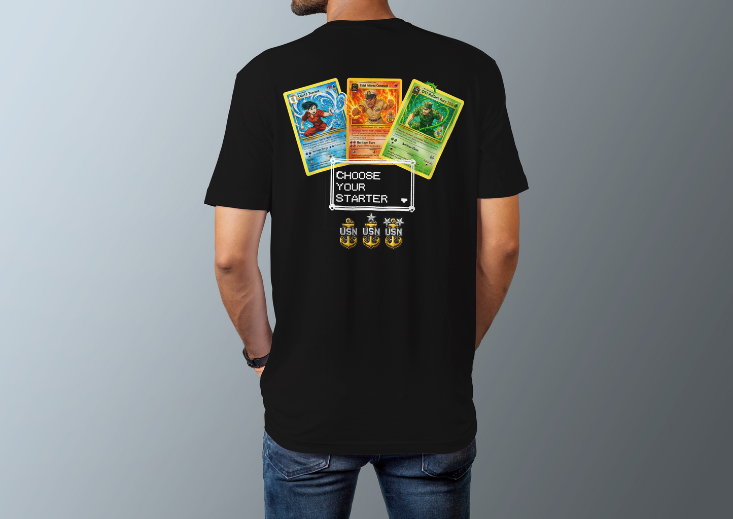 ⚓ “Gotta Train ’Em All” – Choose Your Starter Tee