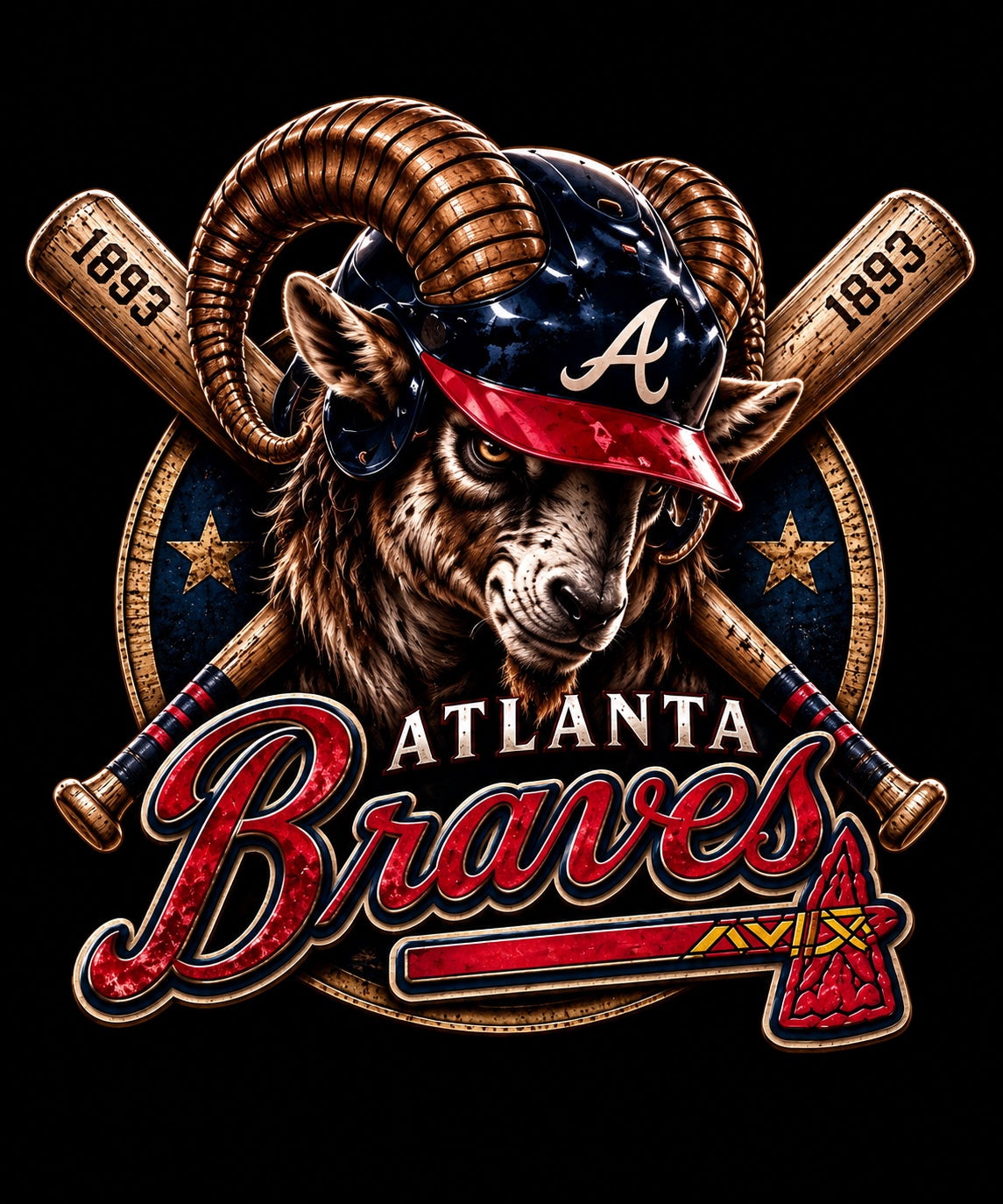 Atlanta Braves Chief goat artwork
