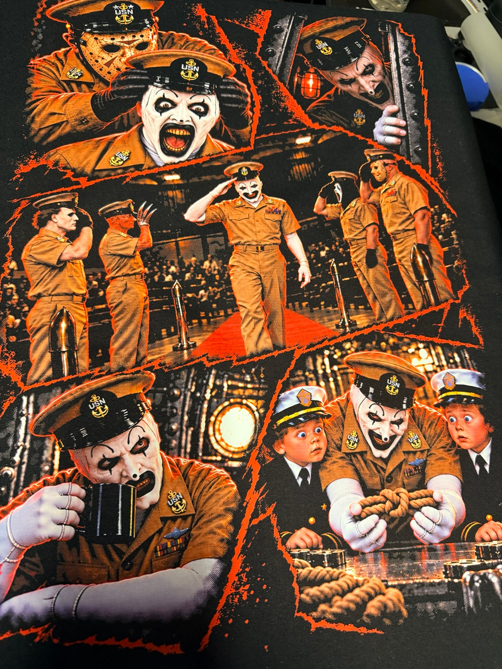 Chief Art Faces of Fear 2026 large back graphic on black T-shirt