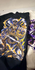 Female Panther Navy Chief shirt full back design on black T-shirt