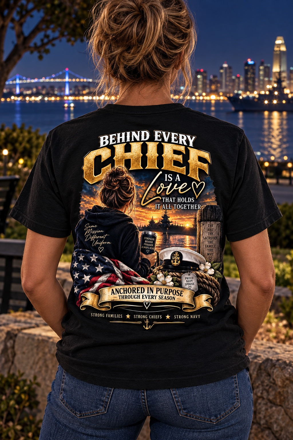 Female Spouse A black shirt lifestyle mockup