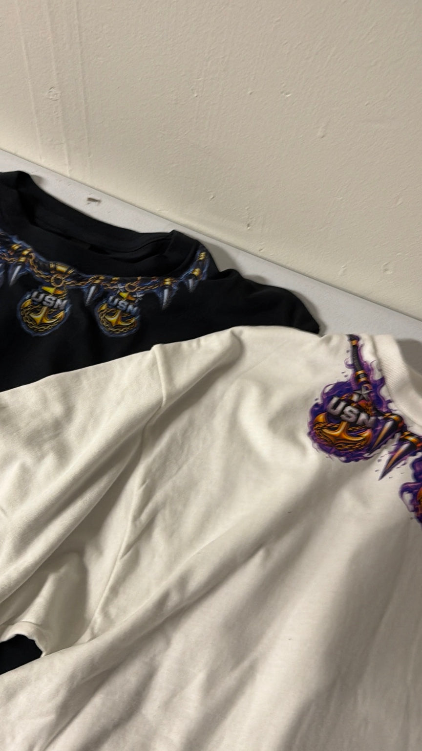 Front neckline design details for the Lineage Set shirts