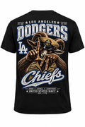 Los Angeles Chiefs black shirt – back studio view