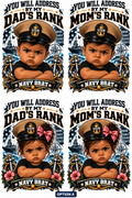 Navy Brats design Option A showing Dad's Rank and Mom's Rank choices