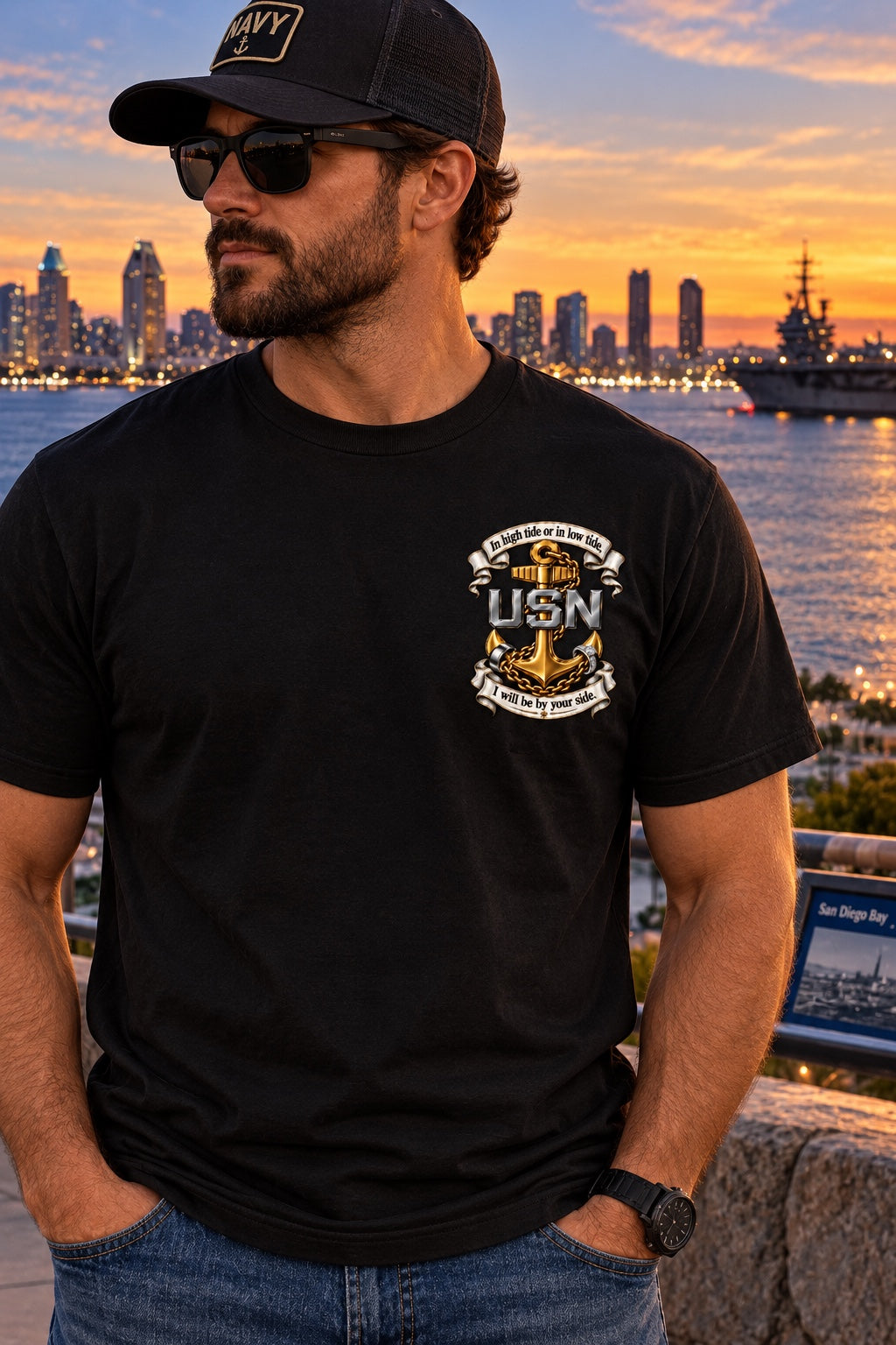Spouse support shirt front chest design