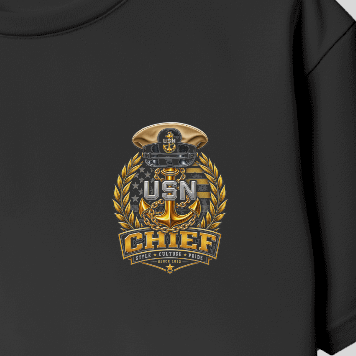 Close-up of Unapologetic Chief front chest emblem